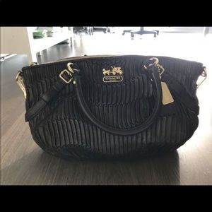 Coach black leather bag